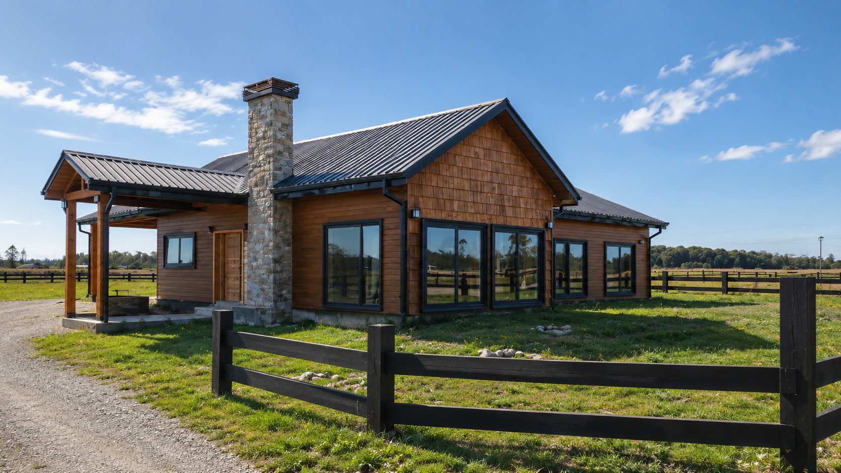 casa con chimenea en condominio landhaus puerto varas